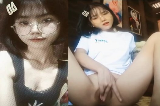 Em gái tóc ngắn ở nhà một mình tự sướng