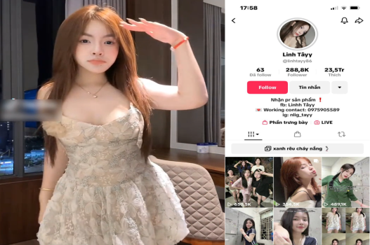 Phát tán video 18+ Linh Tây tiktoker quyến rũ với thân hình nóng bỏng